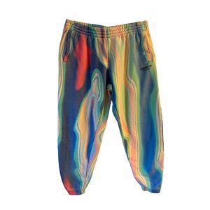 Adidas Hyperreal Allover Print Sweat Pants Vibrant Tie-dye Festival Design Sz L